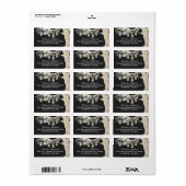 Étiquette Mason Jar String éclaire Rustique Burlap Tree Gris (Feuille entière)