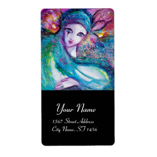Étiquette MASQUE DANS LE BLEU, noir rose