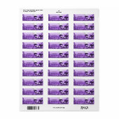 Étiquette Masque de mascarade violet Élégant Bal de soirée (Feuille entière)