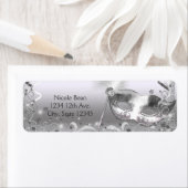 Étiquette Masque de masquerade argentée Élégant bal Fête d'a (En situation)