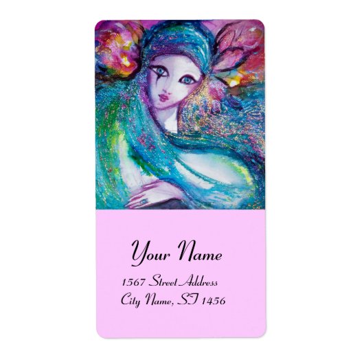 Étiquette MASQUE EN BLEU, rose (Devant)