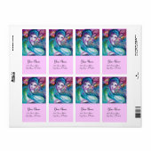 Étiquette MASQUE EN BLEU, rose (Feuille entière)