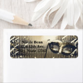 Étiquette Masque or blanc et bronze Masquerade Masque fête d (En situation)