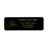 Étiquette Masquerade Black & Gold Anniversaire de retour (Devant)