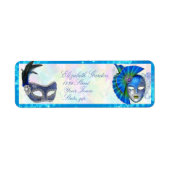 Étiquette Masques de masquerade Mardi Gras Élégant Adresse d (Devant)