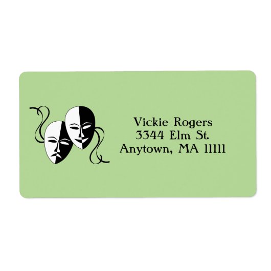 Étiquette Masques Thespian (Devant)