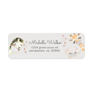 Étiquette masques visage pour bébé animal mignon adresse de