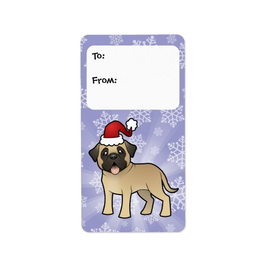 Étiquette Mastiff de Noël / Bullmastiff (Devant)
