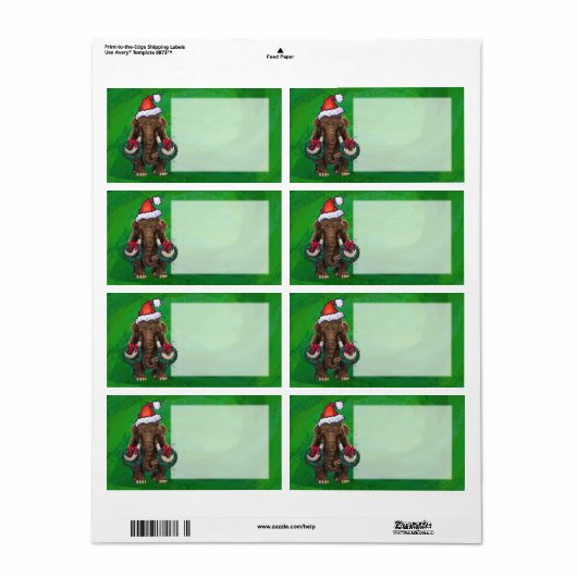 Étiquette Mastodon de vacances (Feuille entière)