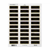 Étiquette Matelas de goth noir et or (Feuille entière)