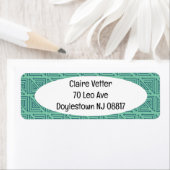 Étiquette Mazages Turquoises Art déco (En situation)