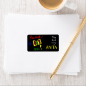 Étiquette Me lire - Plaque rectangulaire rectangulaire perso (En situation)