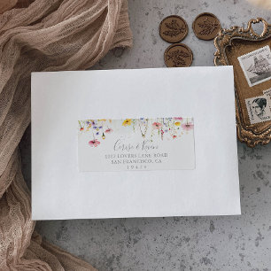 Étiquette Meadow Colorful Fleur sauvage Wedding Adresse RSVP