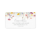 Étiquette Meadow Colorful Fleur sauvage Wedding Adresse RSVP (Devant)
