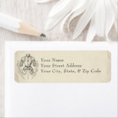 Étiquette Medieval Fantasy Armor Black Etching Wedding (En situation)