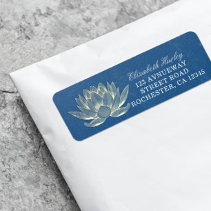 Étiquette Méditation YOGA Reiki Instructeur Blue & Gold Lotu