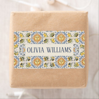 Étiquette Mediterranean Lemon Tile Italian Coastal Design