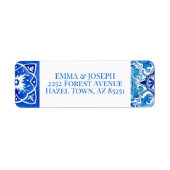 Étiquette Méditerranée été moderne carreaux Mariage Adresse (Devant)