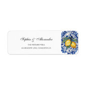 Étiquette Méditerranéen Mariage Citron Bleu (Devant)