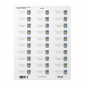 Étiquette Méditerranéen Mariage Citron Bleu (Feuille entière)