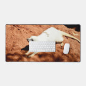 Étiquette Meerkat Blanche, Tapis De Bureau (Clavier et souris)