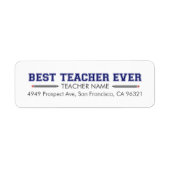 Étiquette Meilleur Professeur Personnalisé (Devant)