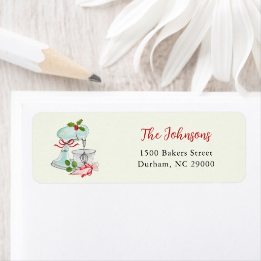 Étiquette Mélangeur de gâteau vintage (En situation)