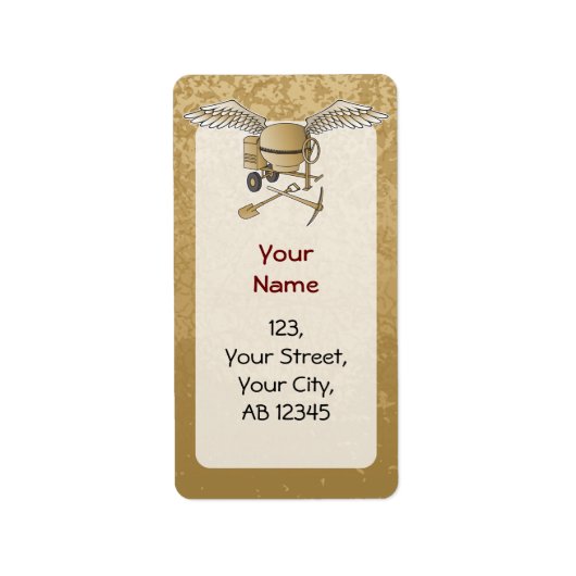 Étiquette Mélangeur en béton beige (Devant)