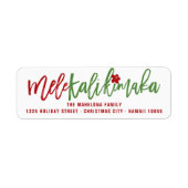 Étiquette Mele Kalikimaka Brush Script Adresse de Noël (Devant)