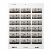 Étiquette Mele Kalikimaka Brush Script Photo Holiday Adresse (Feuille entière)