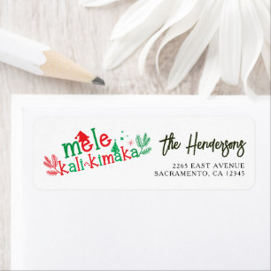 Étiquette Mele Kalikimaka Noël moderne