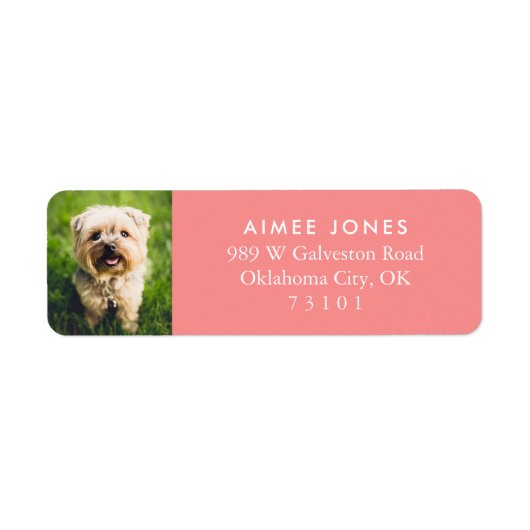 Étiquette Melon Your Pet's Photo Custom Return Address Label (Devant)