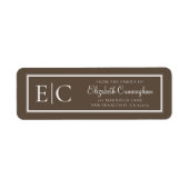 Étiquette Memorial Classic Simple Monogramme Adresse de reto (Devant)
