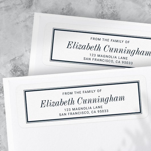 Étiquette Memorial Classic Simple Typographie Adresse de ret