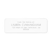 Étiquette Memorial Modern Minimal Simple Chic Adresse de ret (Devant)