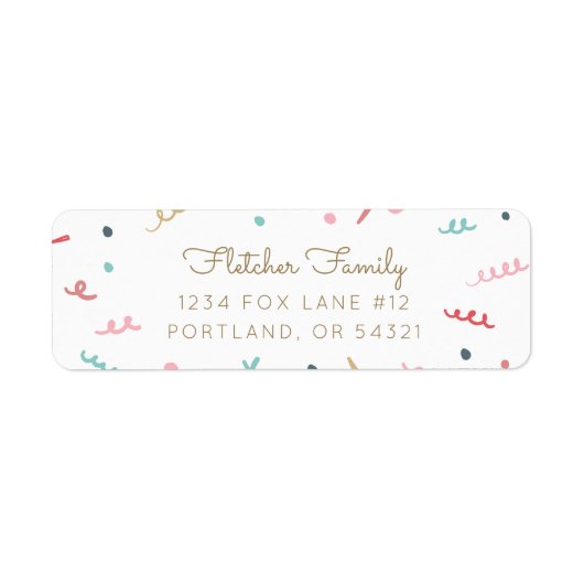 Étiquette Memphis Confetti (Devant)