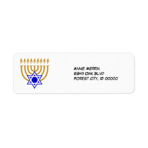 Étiquette Menorah et l'étiquette d'étoile de David