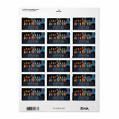 Étiquette Menorah Hanoukka (Feuille entière)