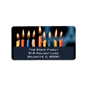 Étiquette Menorah Hanukka (Devant)