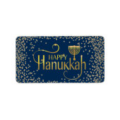 Étiquette Menorah Happy Hanoukka (Devant)