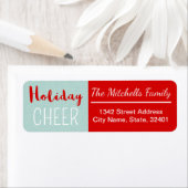 Étiquette Menthe personnalisée et Noël rouge (En situation)