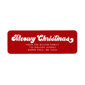 Étiquette Meowny Christmas Fun Cat Modern Pet Retourner l'ad (Devant)