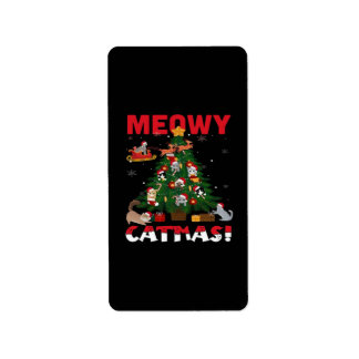 Étiquette Meowy Noël
