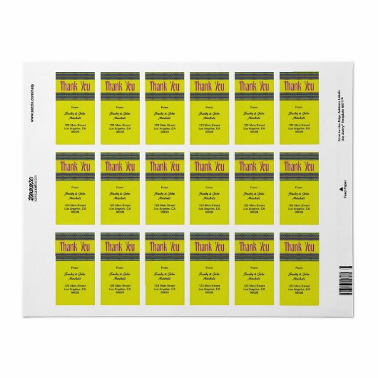 Étiquette Merci (Feuille entière)