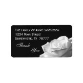 Étiquette Merci à la rose blanche (Devant)