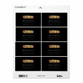 Étiquette Merci à pinceau rose étincelant doré (Feuille entière)