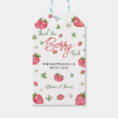 Étiquette Merci Baby shower fraise (Devant)