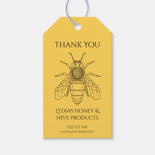 Étiquette "Merci" d'abeille personnalisée pour les (Devant)