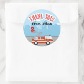 Étiquette Merci d'anniversaire de Firetruck Ajoute (Sac)