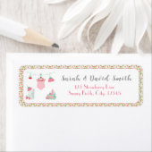 Étiquette Merci de Baby shower en tissu pour bébé fraise (En situation)